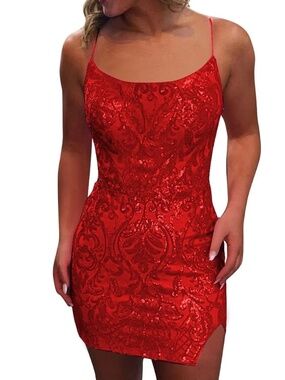 Red Sequins Homecoming dress size 6